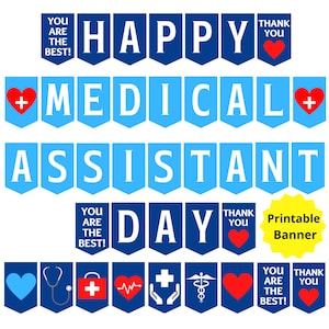 Medical Assistant Day Printable Banner, Happy MA Day Banner, Medical Assistant Appreciation Day, Medical MA Printable Banner, Medical Decor