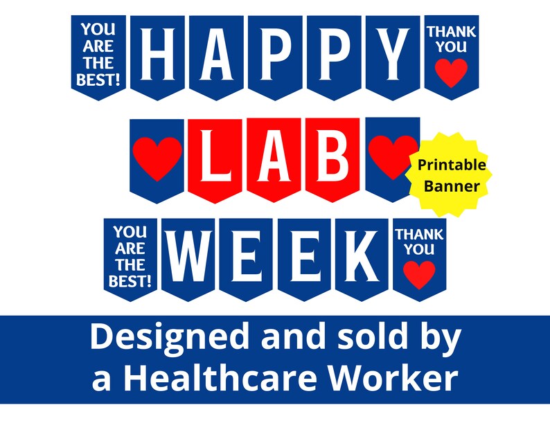 Happy Lab Week Printable Sign, Medical Laboratory Professionals Week ...