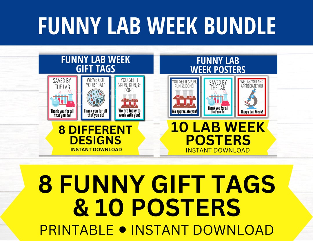 Funny Lab Week Printable Bundle, Medical Laboratory Professionals Week ...