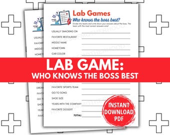 Lab Week Games Printable Who Knows the Boss Best Lab Games Lab Week activity Medical Laboratory Professionals Week Lab Tech Medical Lab