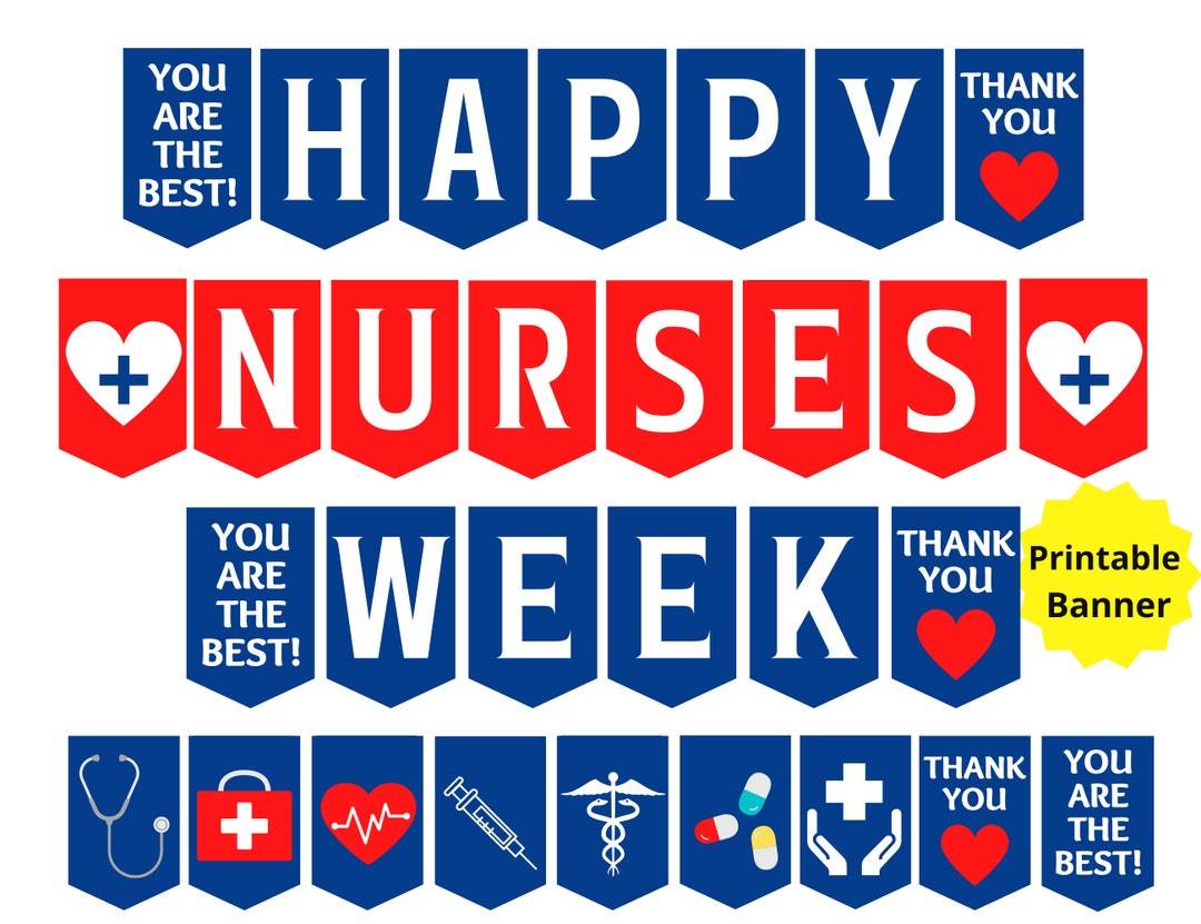 Nurses Week Printable Banner, Happy Nurses Week Sign, Nurse