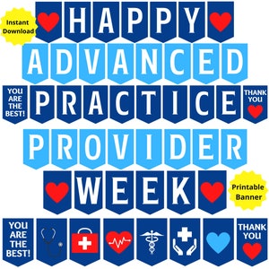 Advanced Practice Provider Week Printable Banner, Happy APP Week Banner, Physician Assistant, Nurse Practitioner, PA, NP, Medical Provider