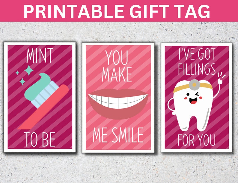 Dental Valentine's Day Cards 6 Pack Funny Dental Pun Etsy