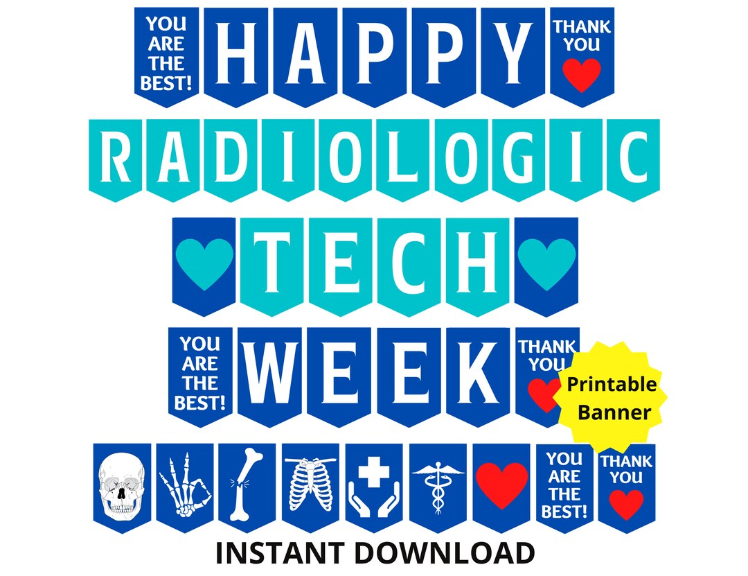 Radiologic Tech Week Printable Banner, Happy Rad Tech Week Sign, Radiology Technician