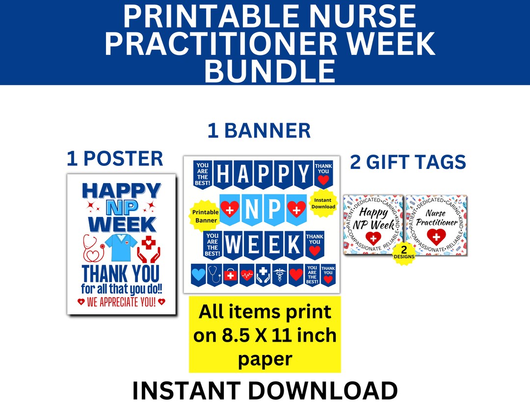 Nurse Practitioner Week Printable Bundle, Happy NP Week Gift, Nurse Practitioner Appreciation