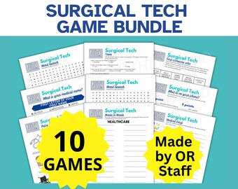 Surgical Scrub Tech Game Bundle, Surgical Technologist Week, Surgical Technologist Appreciation, Surgical Tech Student, Surgical Tech Gift