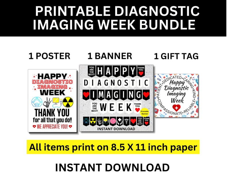 Imaging Week Diagnostic Imaging Week Printable Bundle, Diagnostic Imaging Week Gift ...