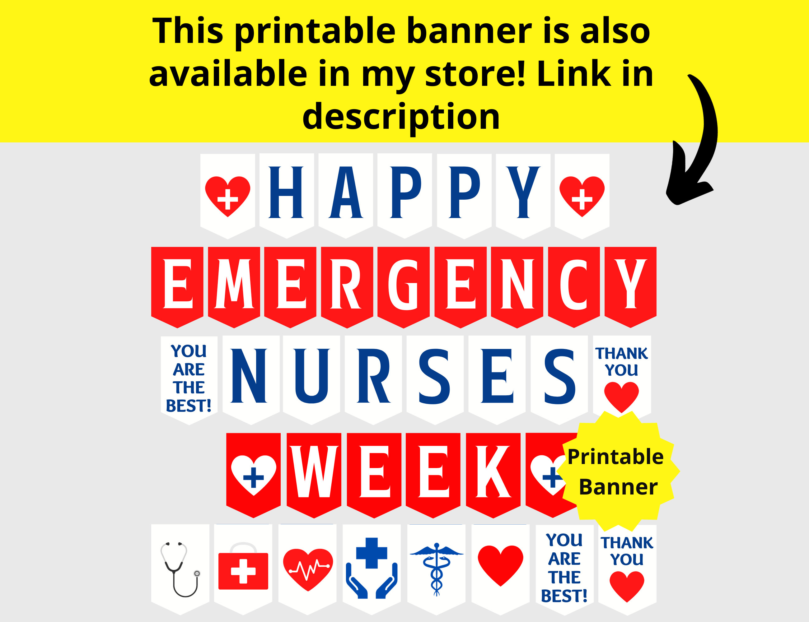 Emergency Nurses Week Printable Poster, ER Nurse Week Sign, Emergency ...