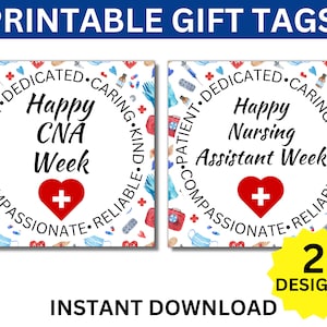 Certified Nursing Assistant Week Printable Gift Tag, CNA Week Gift, CNA Appreciation Week, CNA Day, Nursing Assistant Appreciation, Nursing