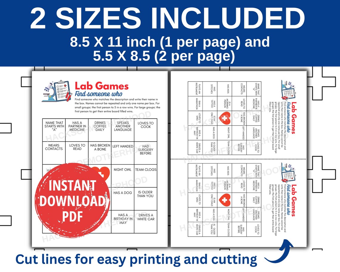Lab Week Games Printable Lab Games Find Someone Who Lab Games Lab Week ...
