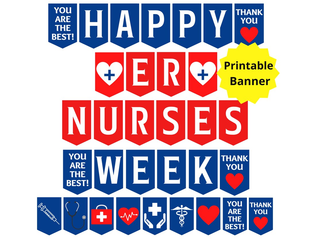 Emergency Nurses Week Printable Banner, ER Nurse Week Sign, Emergency