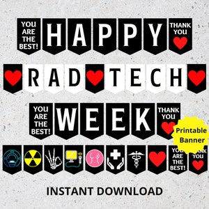 Rad Tech Week druckbares Banner, Radiologie Tech Woche Schild, Rad Tech Wertschätzung Woche, Radiologie Techniker, Röntgen Techniker, Rad Technologie