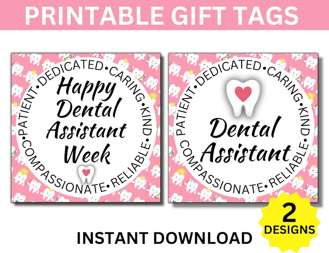 Dental Assistant Week Gift Tag, Happy Dental Assistant Week, Dental