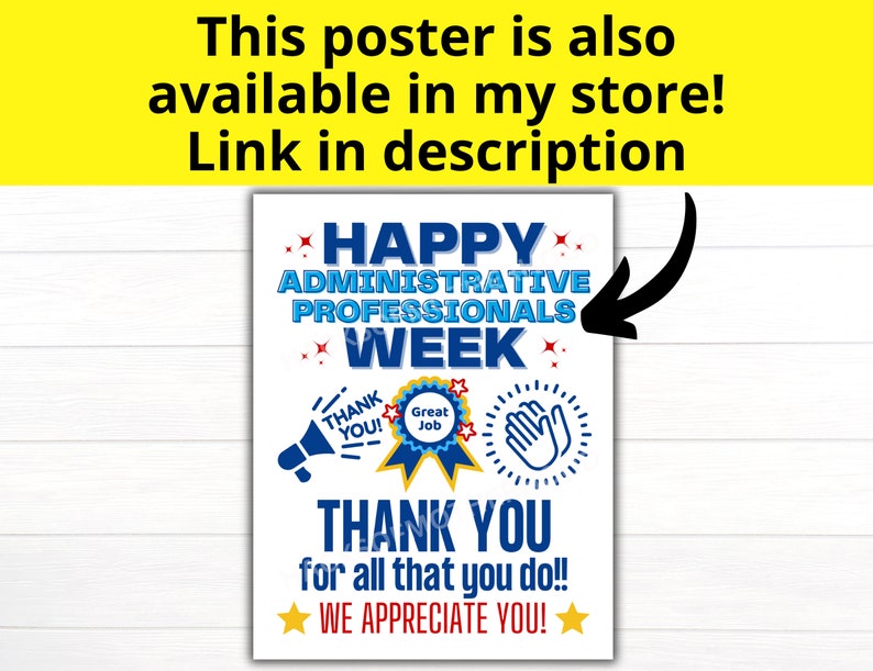 Administrative Professionals Day Printable Poster, Administrative ...
