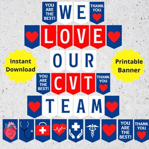 Adoriamo il banner stampabile del nostro team CVT, la felice settimana CVT, il cartello professionale cardiovascolare, il tecnico cardiovascolare, l'apprezzamento dell'Heart Team