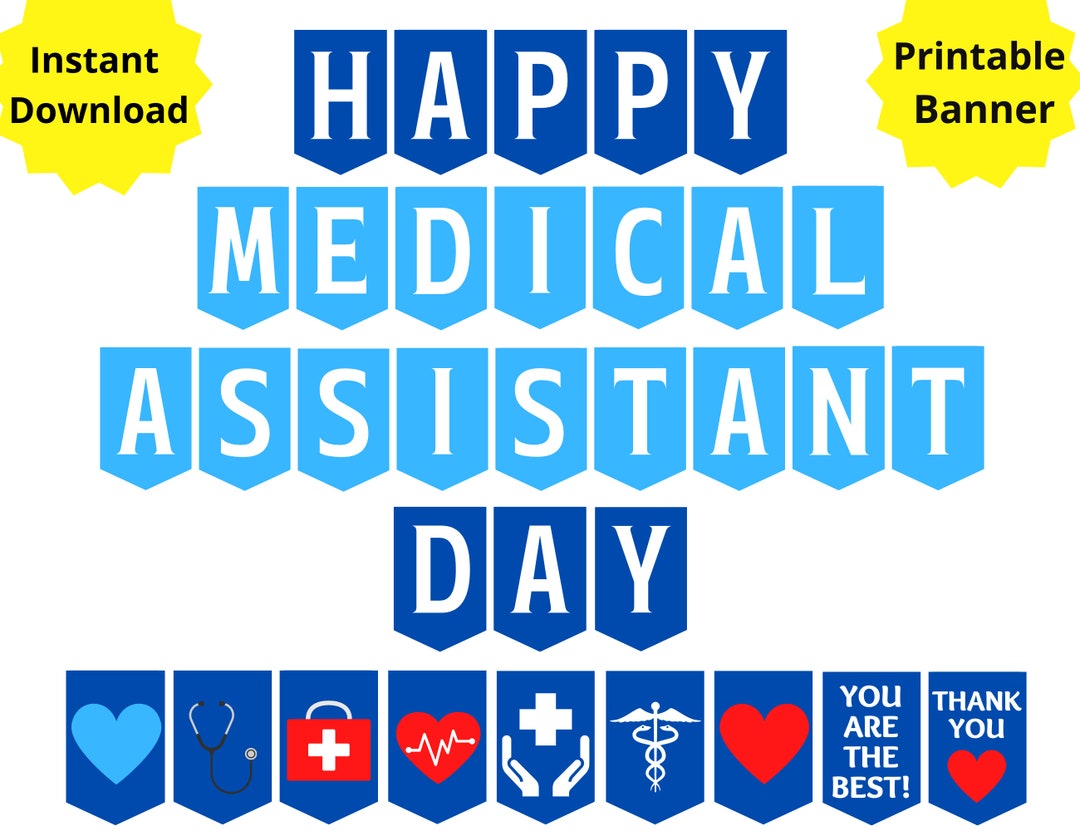 Medical Assistant Day Printable Sign Happy MA Day Banner Etsy