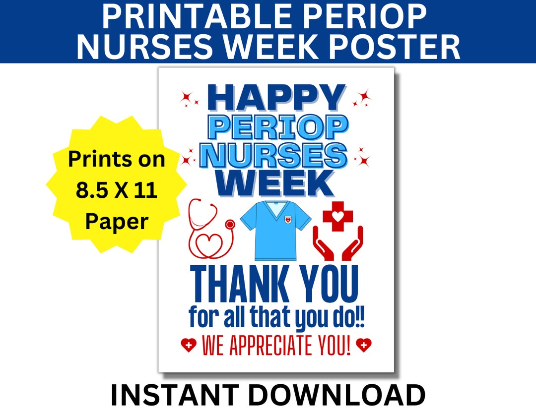 Perioperative Nurses Week Printable Poster Periop (Download Now) Etsy