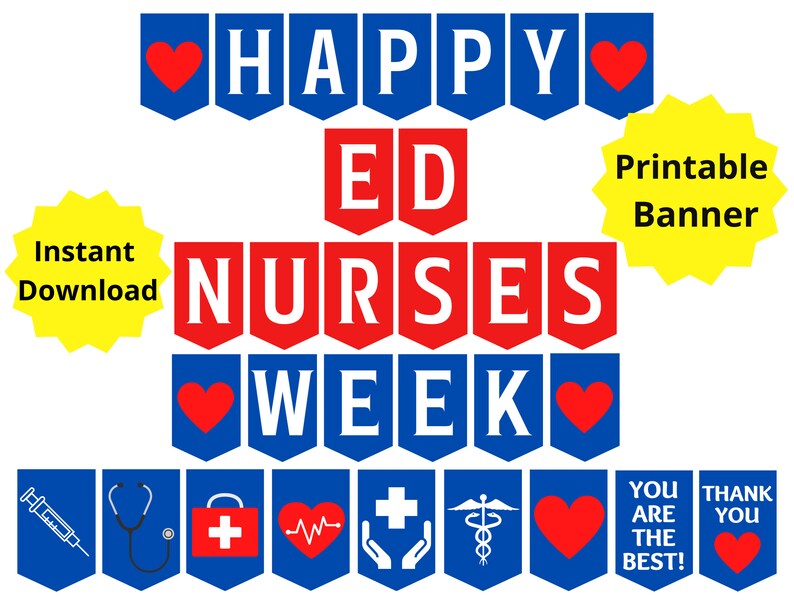 Emergency Nurses Week Printable Banner ER Nurse Week Sign Etsy