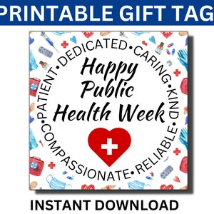 Druckbare Geschenkanhänger für die Woche der öffentlichen Gesundheit, Krankenschwester im öffentlichen Gesundheitswesen, Geschenk für Mitarbeiter des öffentlichen Gesundheitswesens, Dankeschön für das öffentliche Gesundheitswesen, Tag der öffentlichen Gesundheit