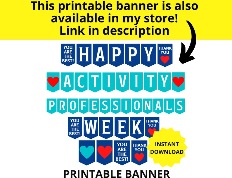 Activity Professionals Week Printable Poster, Activity Professionals ...