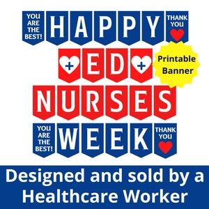 Emergency Nurses Week Printable Banner, ED Nurse Week Sign, Emergency Nurse Appreciation Week, ED Nurses Week, Emergency Room, Nurse Week image 2