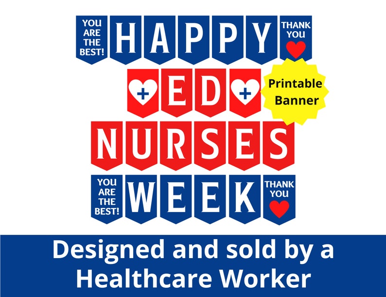 Emergency Nurses Week Printable Banner, ED Nurse Week Sign, Emergency Nurse Appreciation Week, ED Nurses Week, Emergency Room, Nurse Week image 2