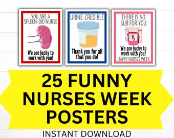 Nurses Week Printable Poster Bundle, Nurses Week Gifts, Nurse Appreciation Week, Nurse Thank you, RN Appreciation, Registered Nurse