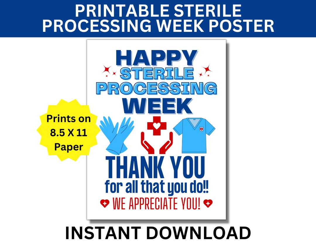 Sterile Processing Week Printable Poster SPD Week Central Etsy UK