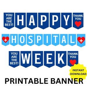 Hospital Week Printable Banner, Hospital Week Sign, Hospital Appreciation Week Gift, Hospital Week Thank you, Hospital Week for Employees