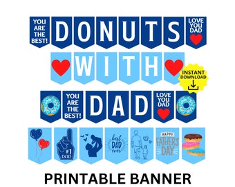 Donuts With Dad Printable Banner Etsy Donuts With Dad Printable Banner Etsy