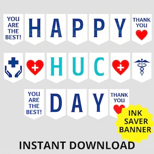 Health Unit Coordinator Day Printable Banner, Happy HUC Day, Health Unit Coordinator Appreciation, HUC Medical Printable Banner, HUC Gift