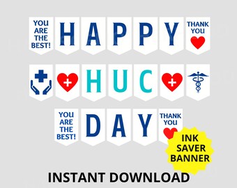 Health Unit Coordinator Day Printable Banner, Happy HUC Day, Health Unit Coordinator Appreciation, HUC Medical Printable Banner, HUC Gift