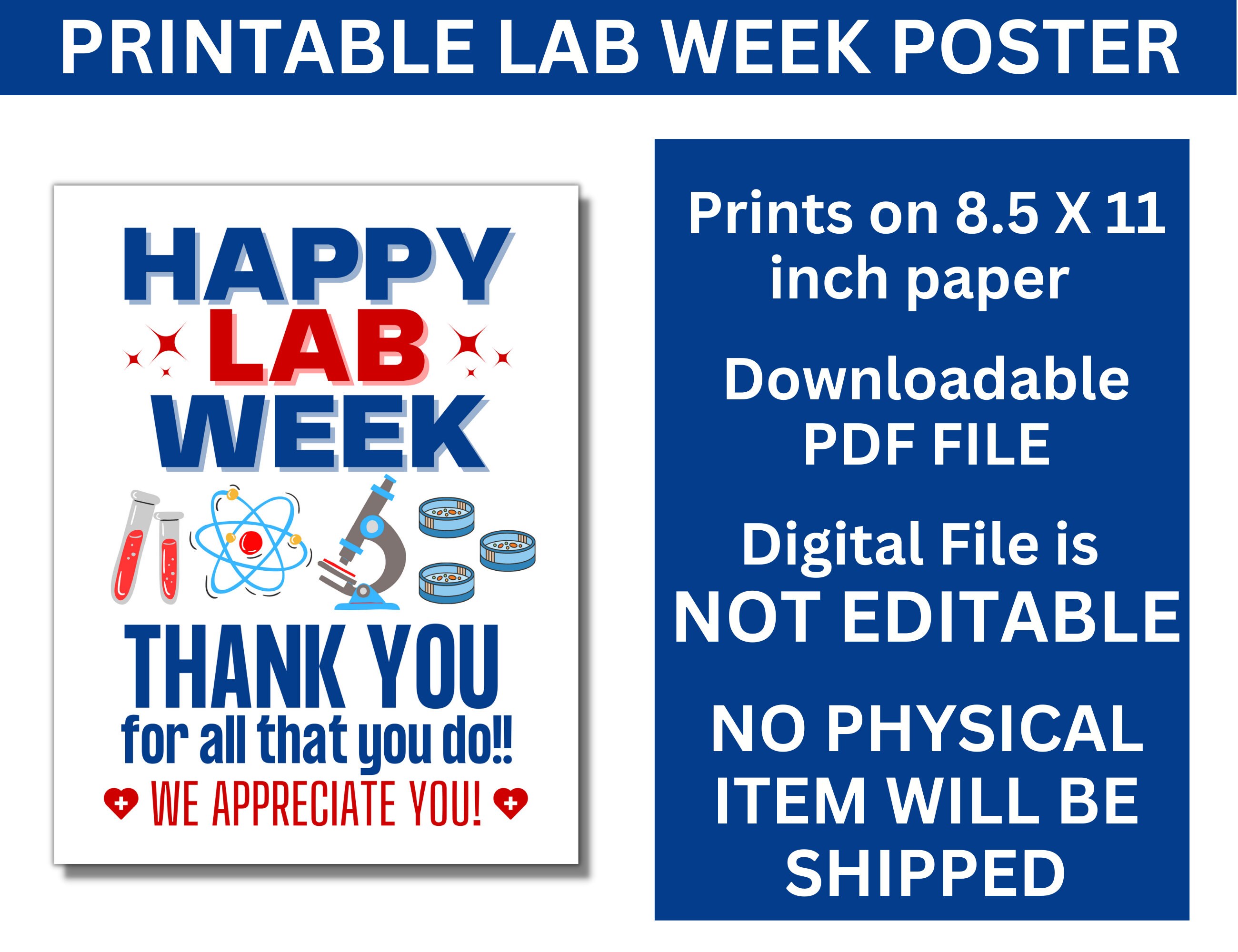 Lab Week Printable Bundle, Medical Laboratory Professionals Week Bundle ...