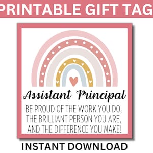 Assistant Principal Week Printable Gift tags, Assistant Principal Week, Assistant Principal Gift, Vice Principal Apprecation, Vice Principal