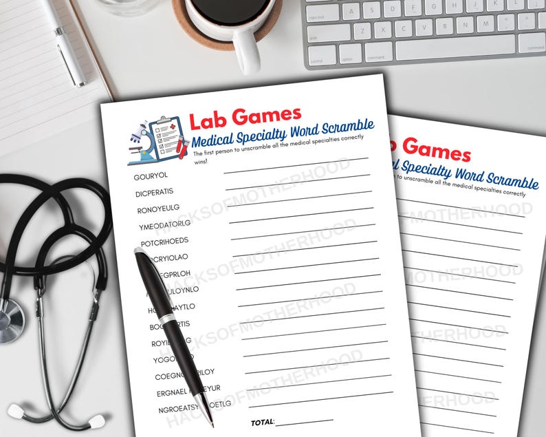 Lab Week Games Printable Medical Scramble Lab Games Lab Week Activity ...