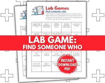 Lab Week Games Printable Lab Games Find Someone Who Lab Games Lab Week activity Medical Laboratory Professionals Week Lab Tech Medical Lab