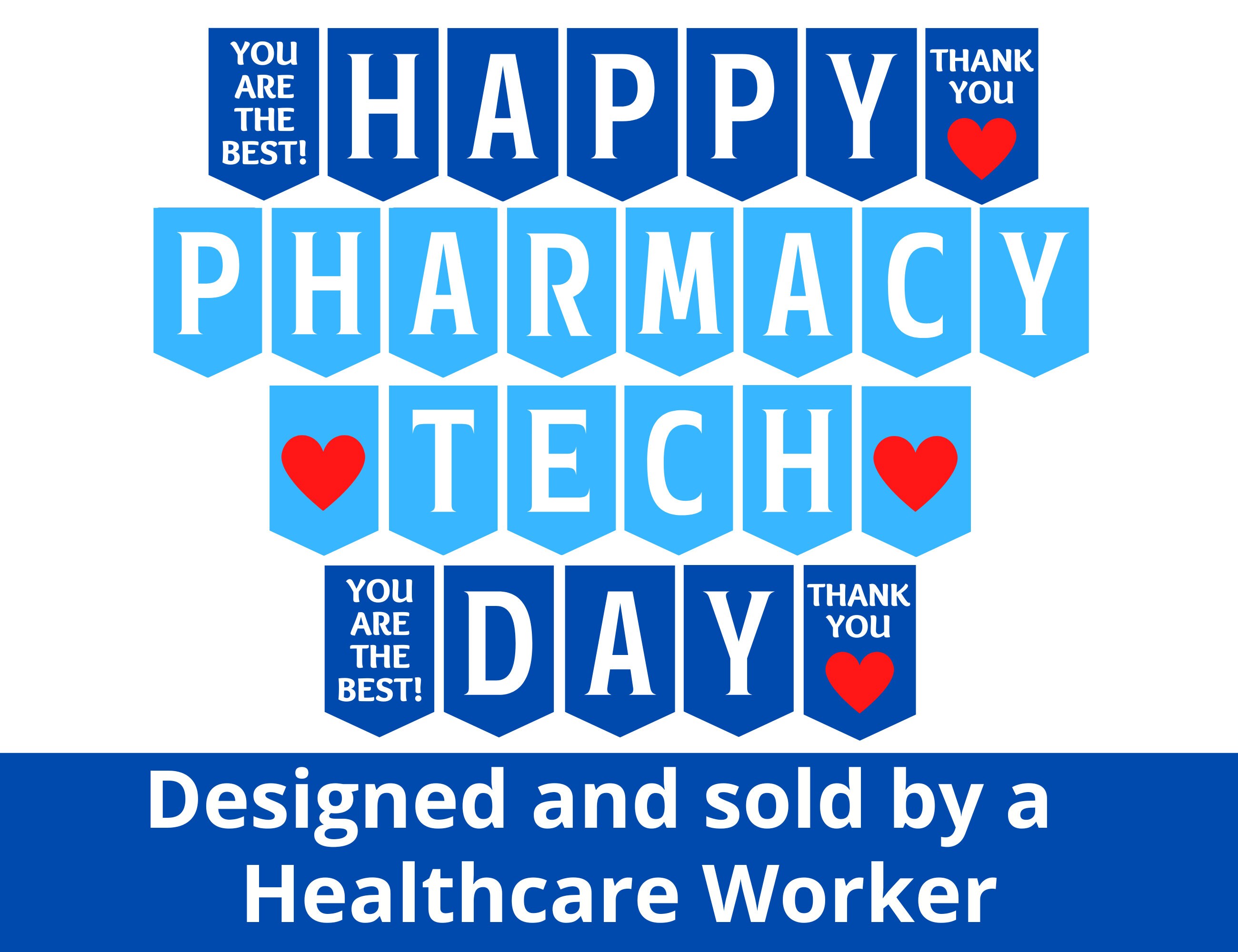 Pharmacy Tech Day Printable Banner Happy Pharmacy Tech Day Etsy