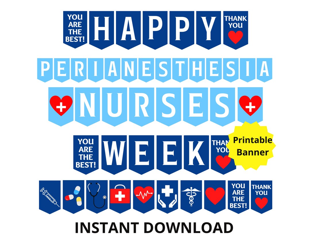 Perianesthesia Nurses Week Printable Banner, Perianesthesia Nurse Week
