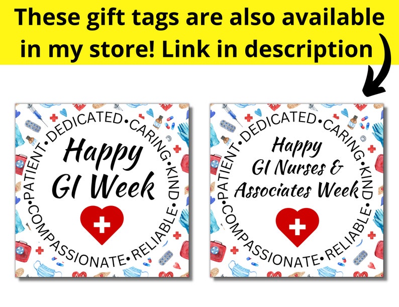 Endoscopy Nurses Printable Gift Tag GI Week GI Nurse Week Etsy