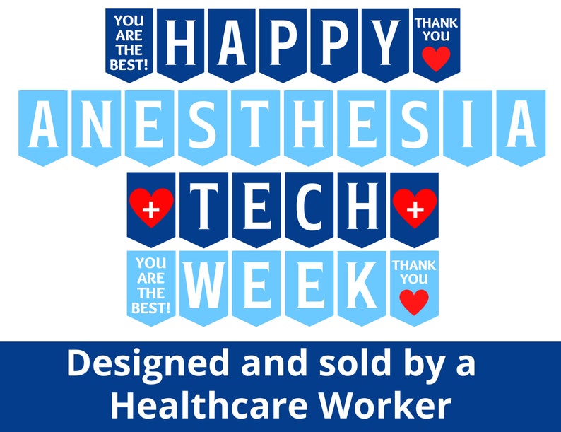 Anesthesia Tech Week Printable Banner Anesthesia Technician Etsy