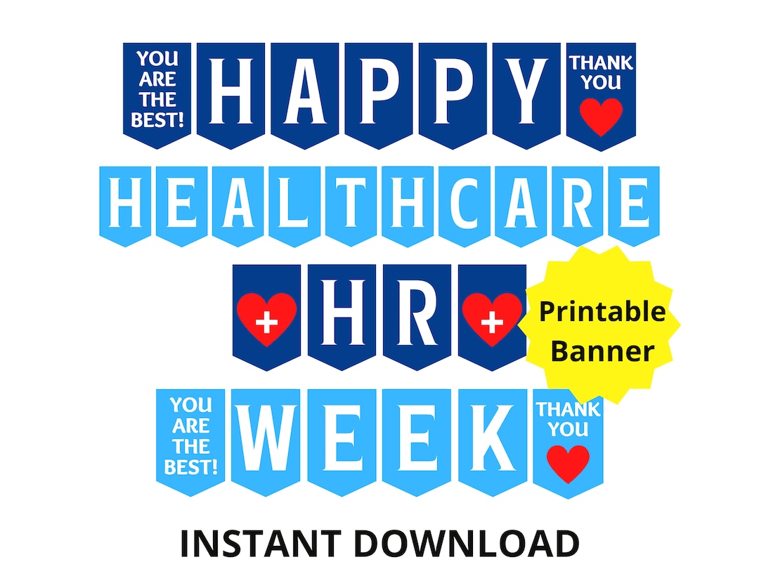 Healthcare Human Resources Printable Banner, Happy Healthcare HR Week ...