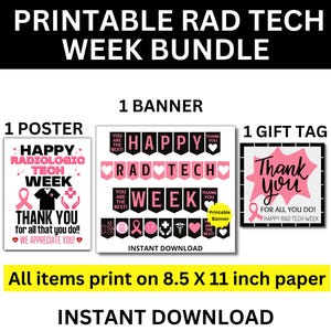 Radiologie Tech Woche zum ausdrucken, Radiologie Tech Woche, Pink Rad Tech Wertschätzungswoche, Mammographie-Technologe, Mammograph,