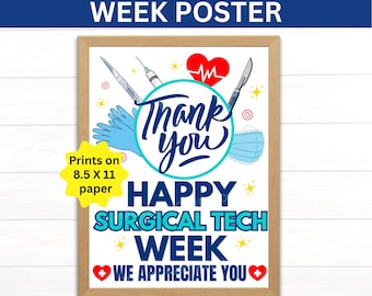 Plakat do druku dla technika chirurgicznego, plakat z okazji Tygodnia Techniki Chirurgicznej, prezent dla technika chirurgicznego z okazji Tygodnia Techniki Chirurgicznej, podziękowania dla personelu medycznego