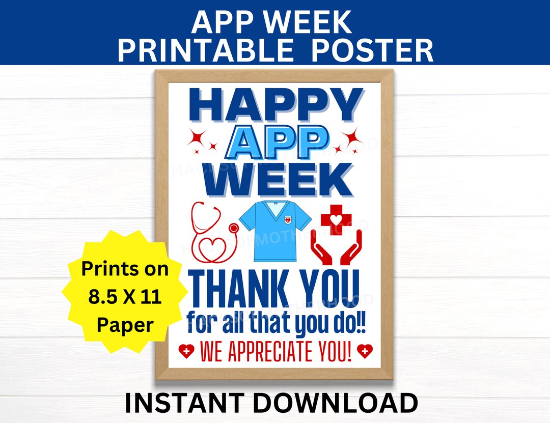 Advanced practice provider week printable sign app week banner