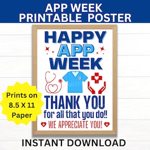 Advanced Practice Provider Week Printable Sign, APP Week Banner, Physician Assistant, Nurse Practitioner, PA, NP, Student, Medical Provider
