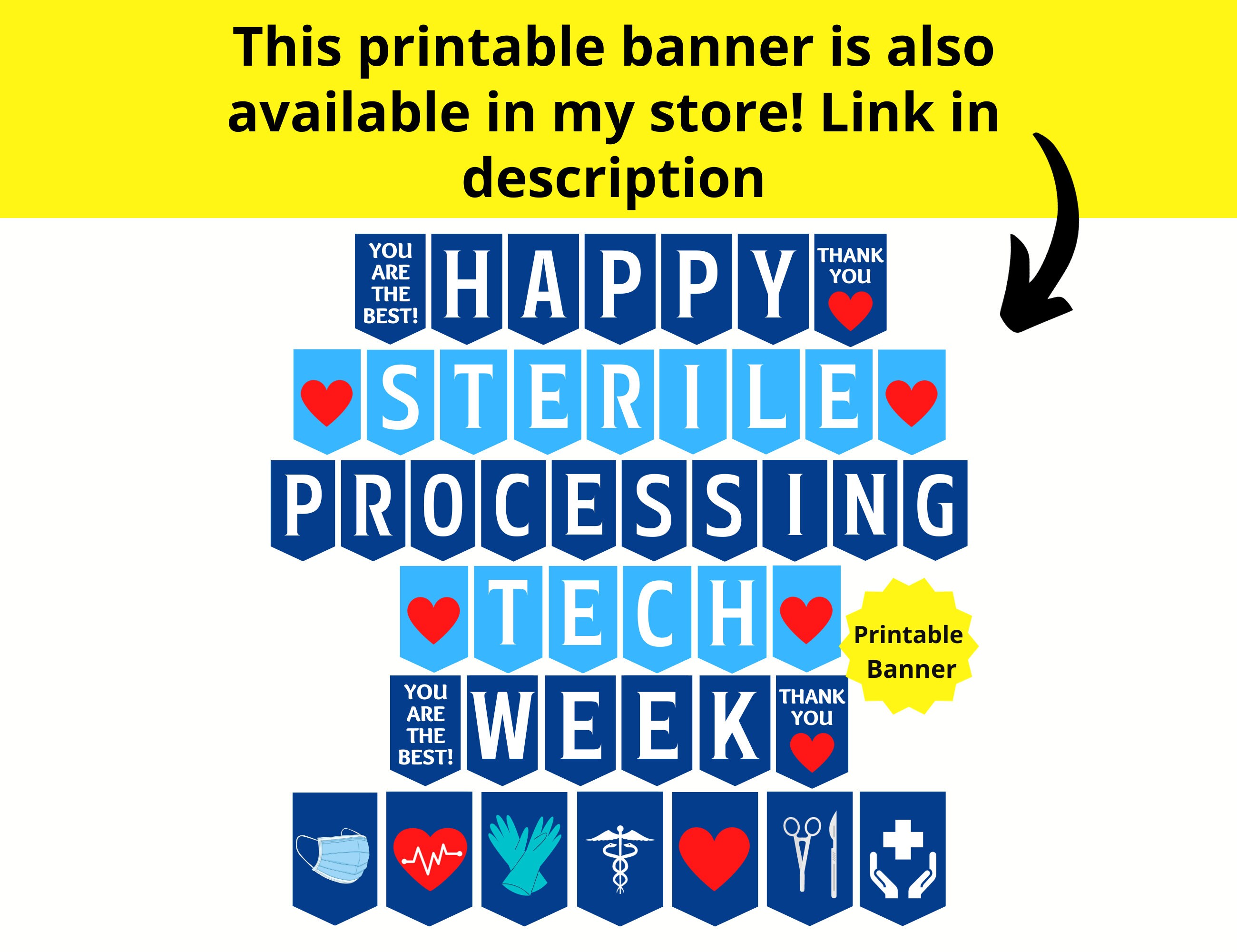 Sterile Processing Tech Week Printable Gift Tags SPD Tech 