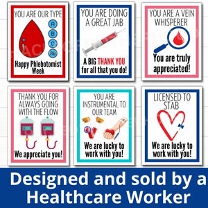 Phlebotomist Week Printable Poster Bundle, Phlebotomy Week Signs