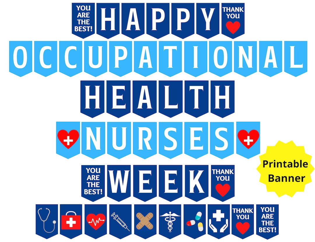 Occupational Health Nurses Week Printable Banner Occupational Etsy