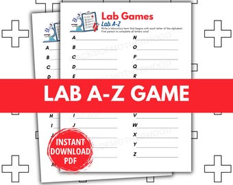 Lab Week Games Printable Lab Games A-Z Game Lab Week activity Medical Laboratory Professionals Week Medical Lab Tech Lab Assistant