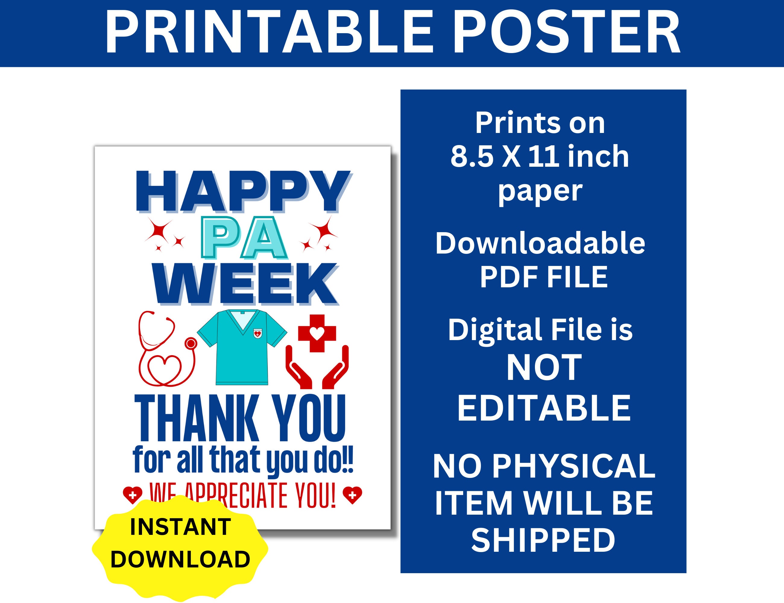 Pa Week Signage Physician Assistant Week Printable Bundle, PA Week Sign, Physician ...